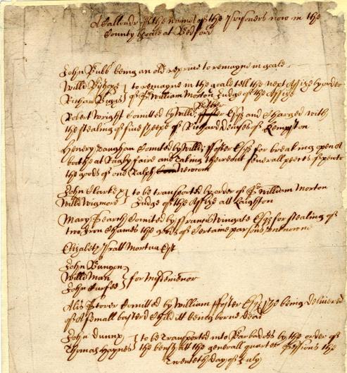 1667 Gaol List